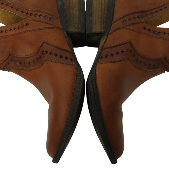 Very Volatile Brescia Western Boot Womens 7 Bootie Ankle Slip On Brown Leather - Picture 15 of 16